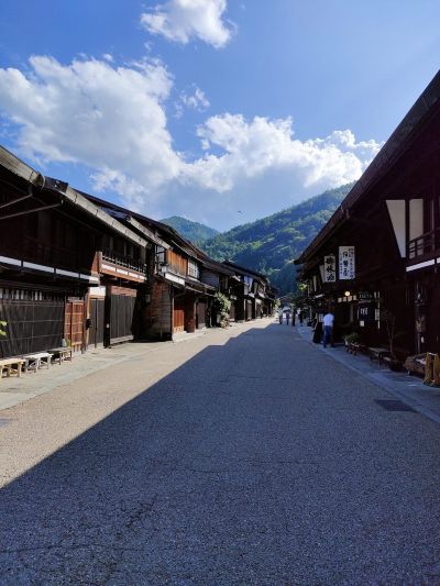 奈良井宿の通りと家並み（木曽の町並み）